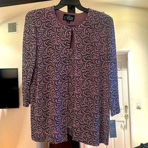 Elegant Alex Evenings Purple Blouse Set (Two-Piece)